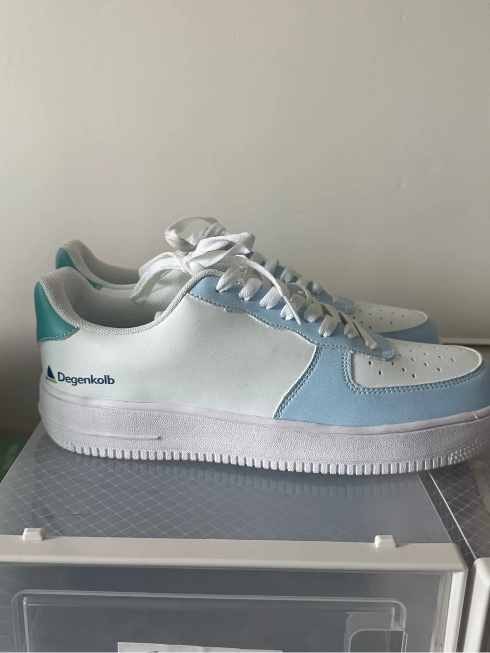 Women’s Low-Top Casual Sneakers in Light Blue, Lime and White